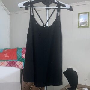 Black Strappy eyelet Tank Top